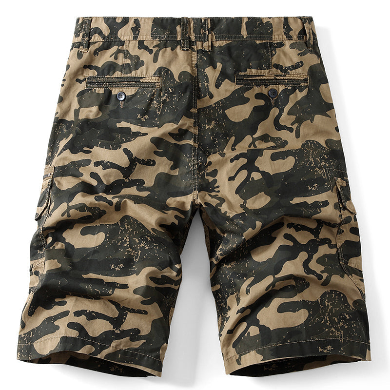 Glistensport Men's Camo Loose Multi-pocket Shorts