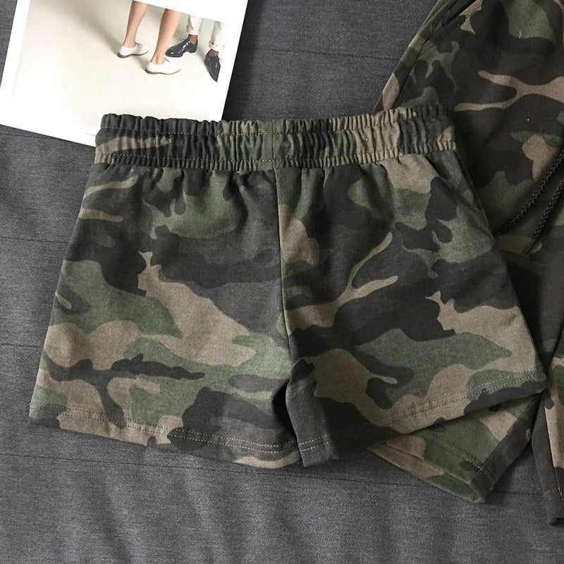 Glistensport Comfortable Fashionable Military Green Couple Shorts