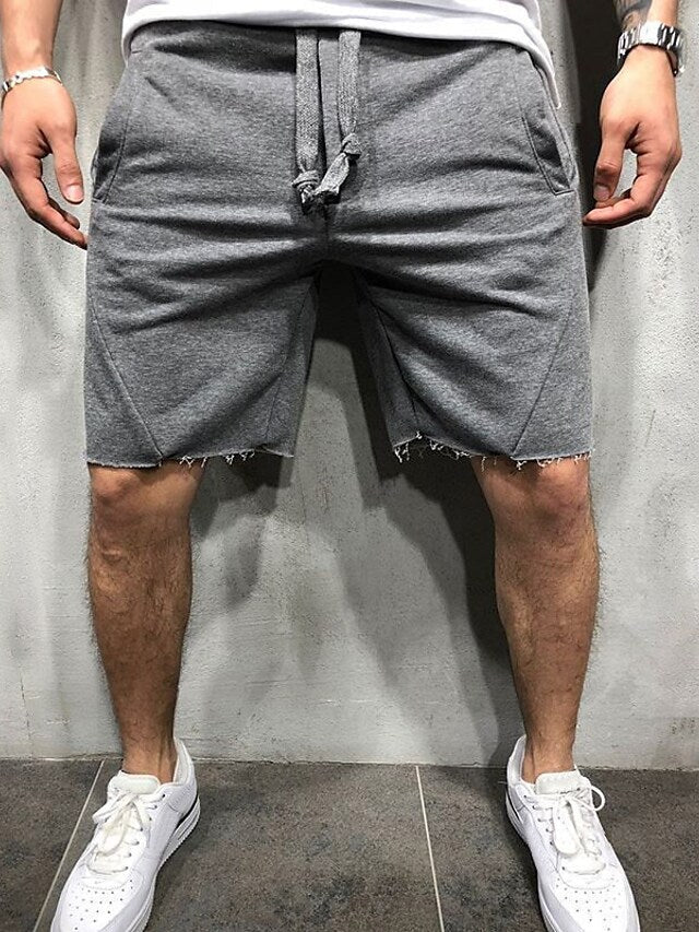 Glistensport Loose Plain Elastic Waist Shorts