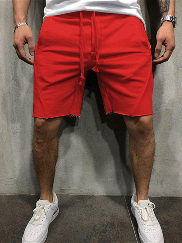 Glistensport Loose Plain Elastic Waist Shorts