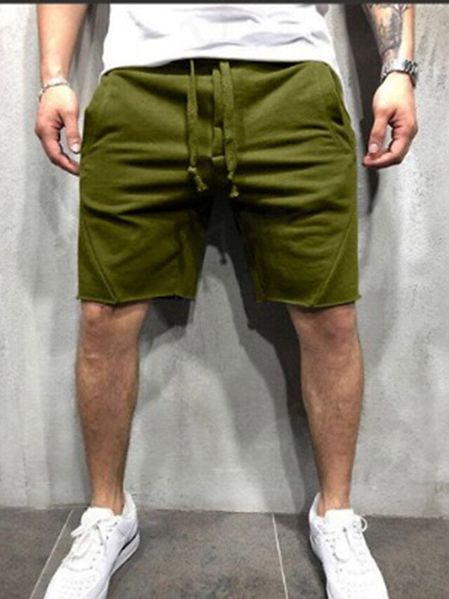 Glistensport Loose Plain Elastic Waist Shorts