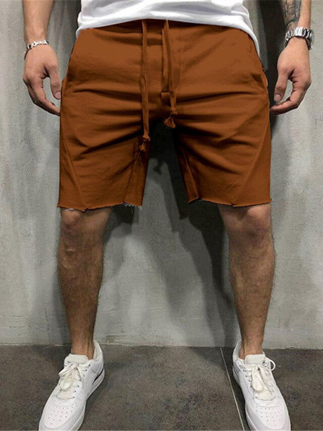 Glistensport Loose Plain Elastic Waist Shorts