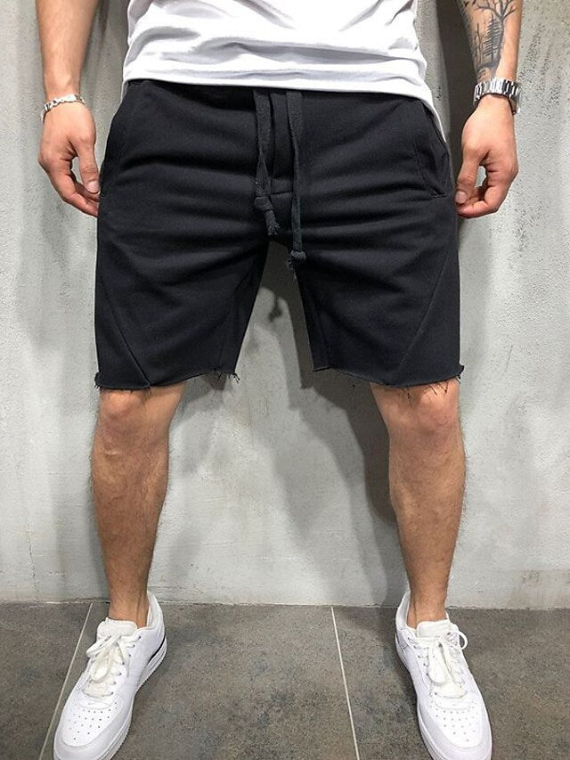 Glistensport Loose Plain Elastic Waist Shorts