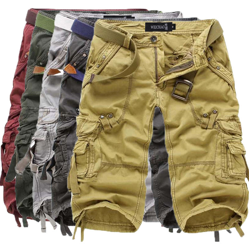 Glistensport Multi-Pocket Capri Cargo Shorts