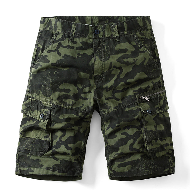 Glistensport Men's Camo Loose Multi-pocket Shorts