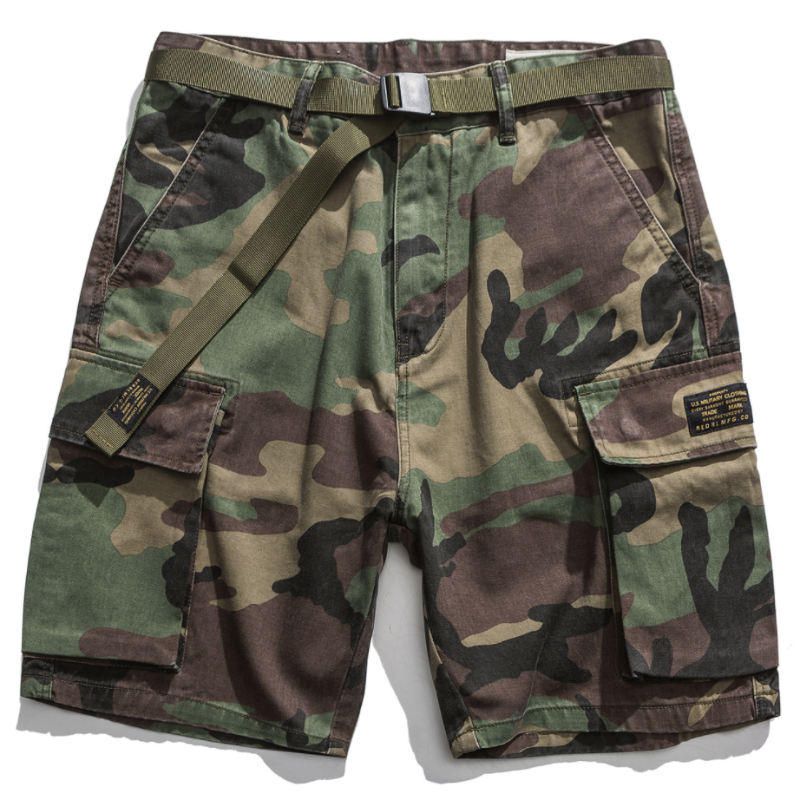 Glistensport Classic Camo Men's Japanese Multi-pocket Design Outdoor Shorts