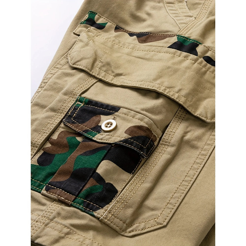 Glistensport 100% Cotton Camo Men's Cargo Shorts