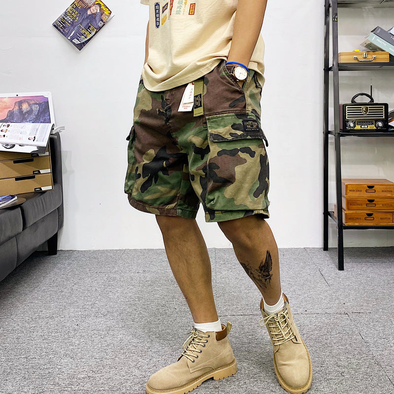 Glistensport Classic Camo Men's Japanese Multi-pocket Design Outdoor Shorts