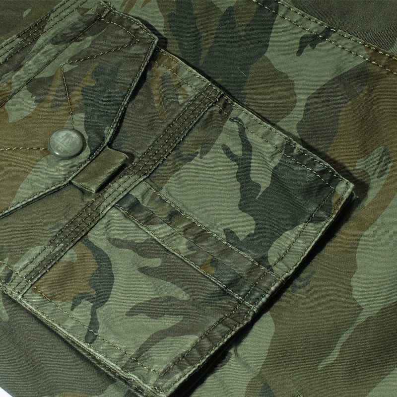 Glistensport Casual Cotton Camo Multi-pocket Men Shorts