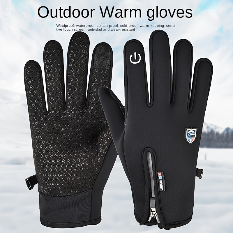 Glistensport™ Outdoor Sports Gloves Short Plus Velvet Windproof Waterproof