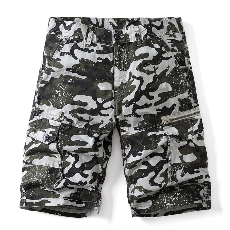 Glistensport Men's Camo Loose Multi-pocket Shorts