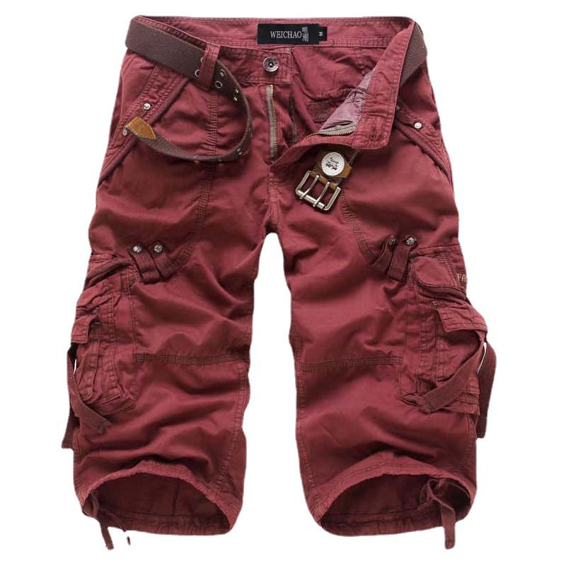 Glistensport Multi-Pocket Capri Cargo Shorts