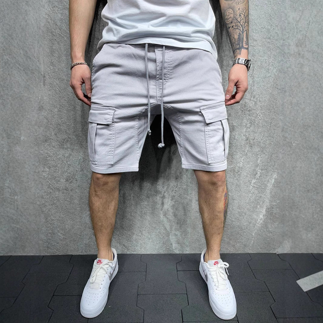 GlistenSport Men's Casual Stretch Loose Cargo Shorts