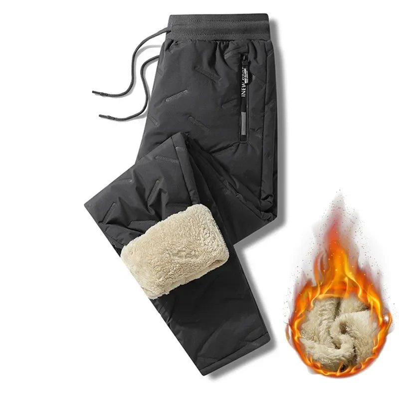 Men's Warm Thermal Winter Pants with Zippered Pockets