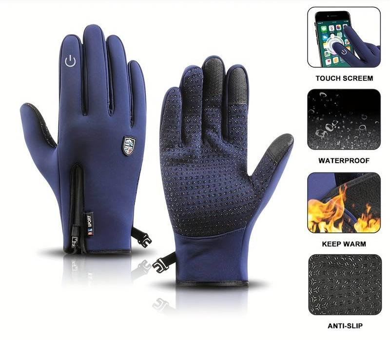 Glistensport™ Outdoor Sports Gloves Short Plus Velvet Windproof Waterproof