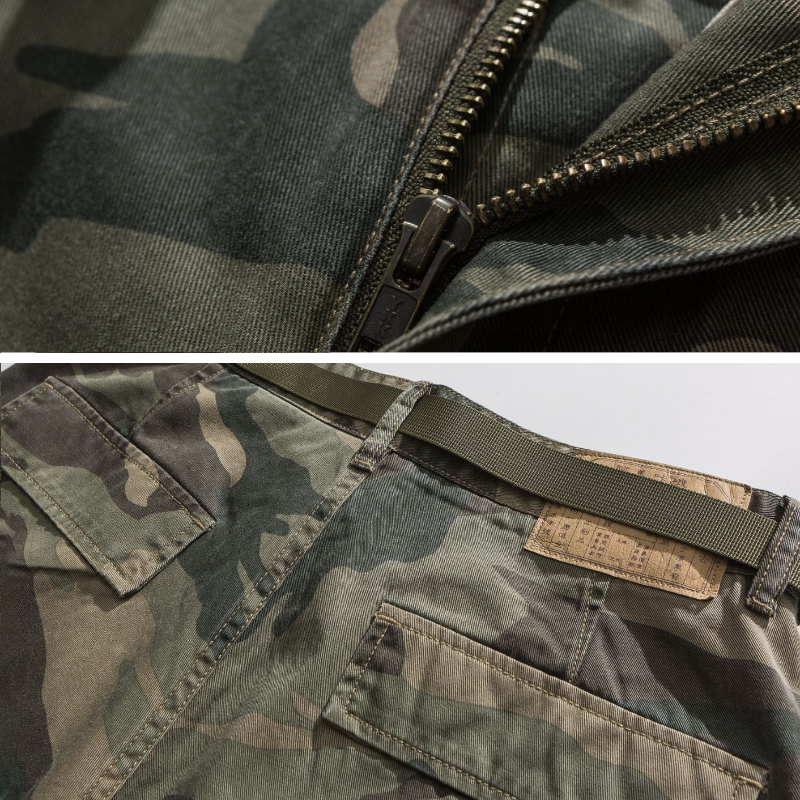 Glistensport Classic Camo Men's Japanese Multi-pocket Design Outdoor Shorts