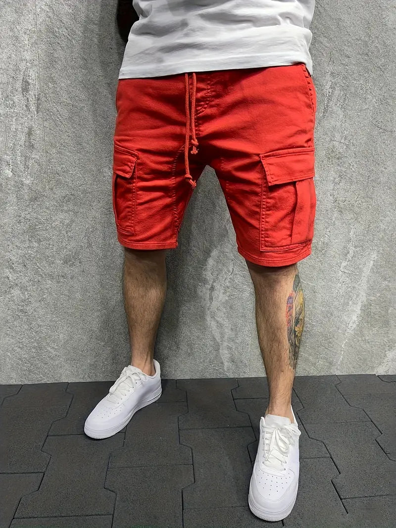 GlistenSport Men's Casual Stretch Loose Cargo Shorts