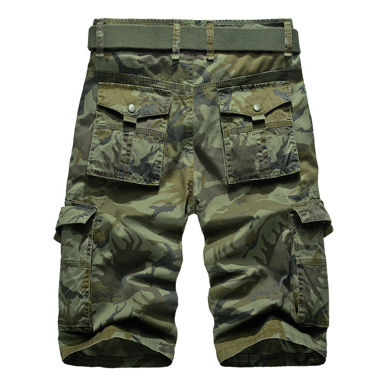 Glistensport Casual Cotton Camo Multi-pocket Men Shorts