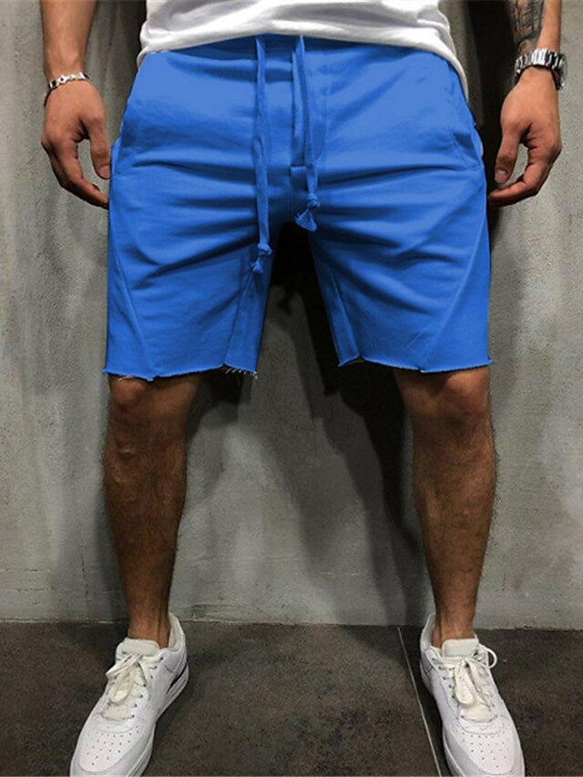 Glistensport Loose Plain Elastic Waist Shorts