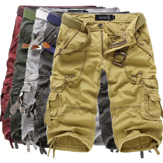 Glistensport Multi-Pocket Capri Cargo Shorts