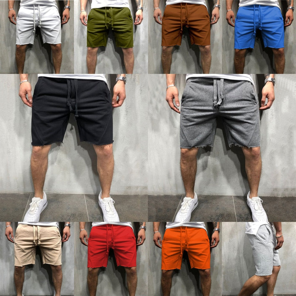 Glistensport Loose Plain Elastic Waist Shorts