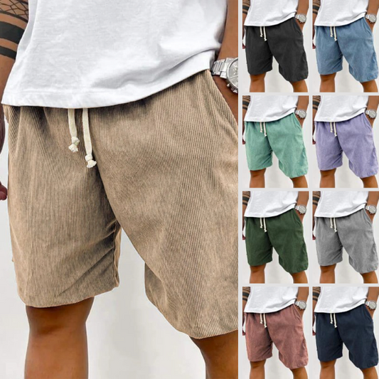 GlistenSport™ Men's Vintage Corduroy Casual Shorts