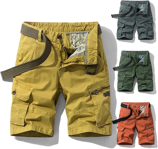 GlistenSport Men's Cotton Cargo Shorts