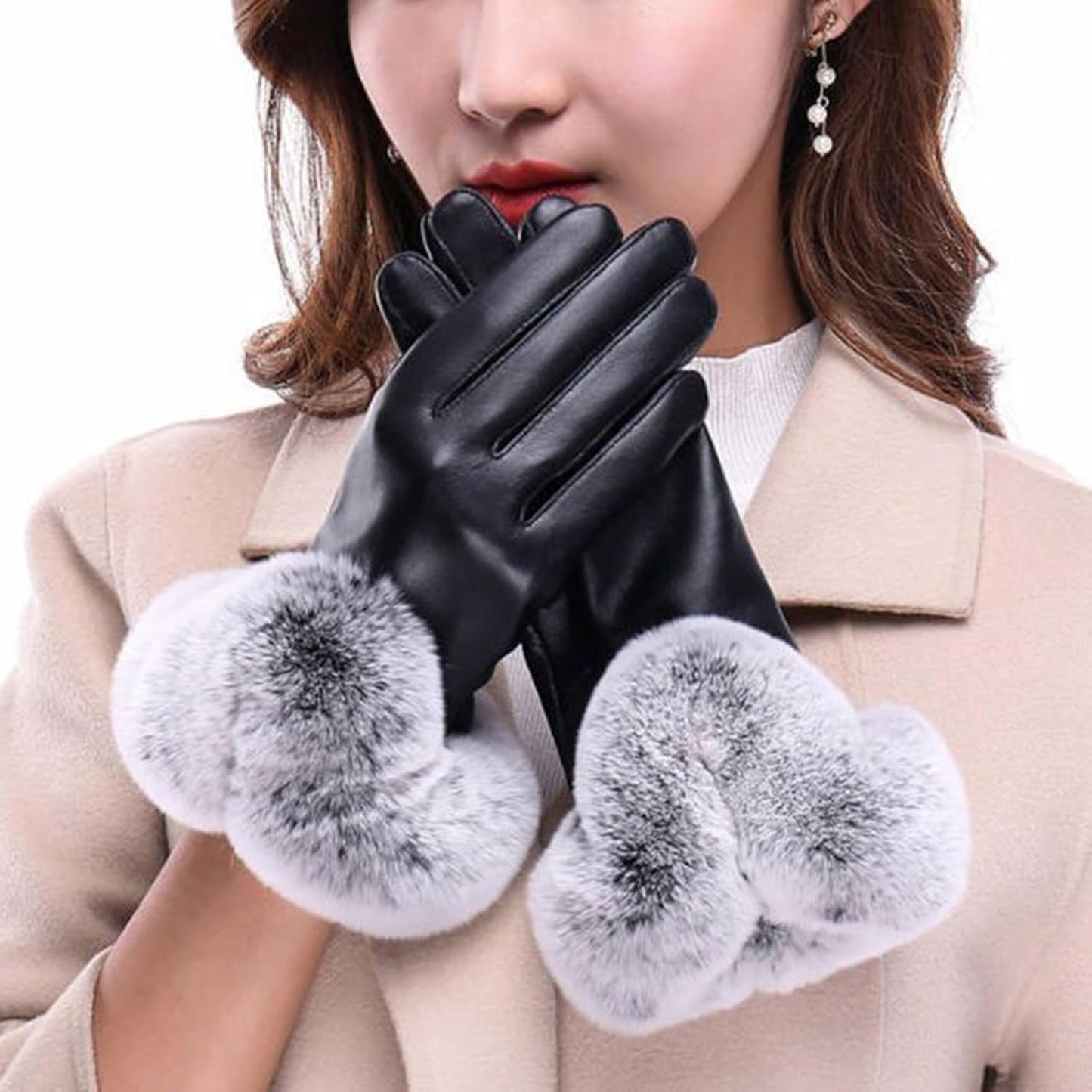 Glistensport™ Winter Warm Touch Screen Fur Gloves