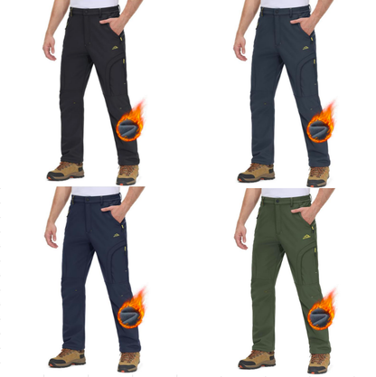 Men's Winter Pants 5 Zip Pockets Snow Ski Pants Fleece Lined Water Resistant Hiking Pants