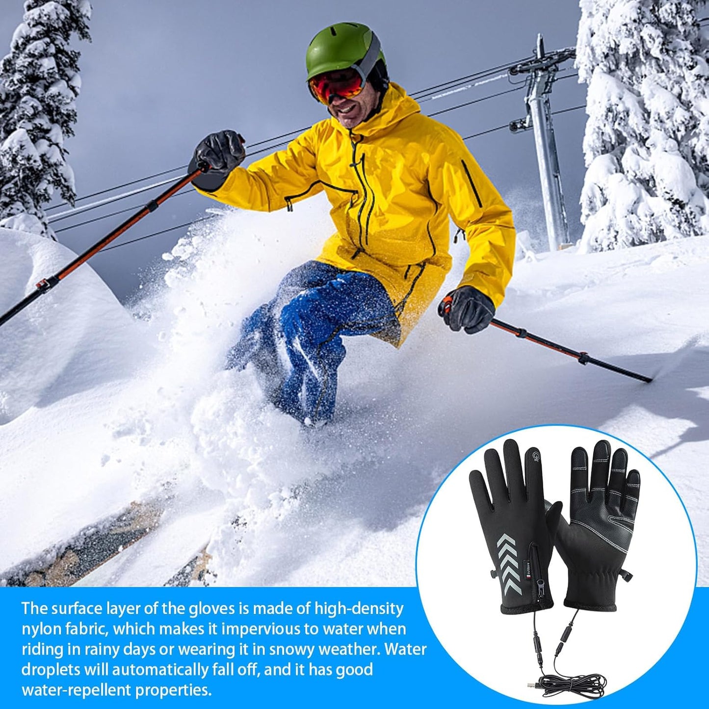 Glistensport™ Winter USB Heated Warm Gloves
