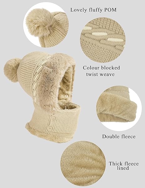 Glistensport™ Winter Cashmere 3 in 1 Neck Warmer Hat