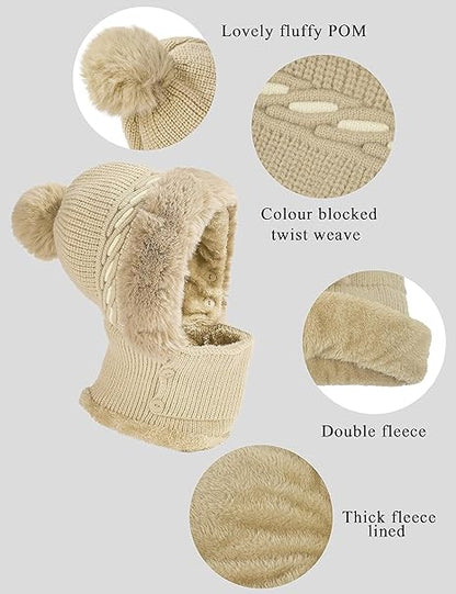 Glistensport™ Winter Cashmere 3 in 1 Neck Warmer Hat