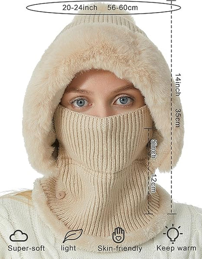 Glistensport™ Winter Cashmere 3 in 1 Neck Warmer Hat