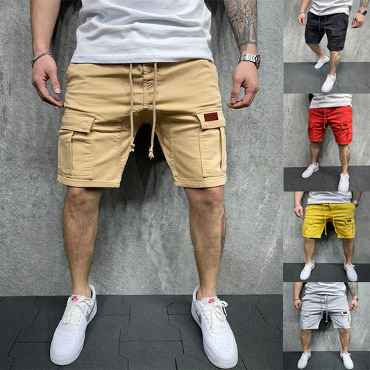 GlistenSport Men's Casual Stretch Loose Cargo Shorts
