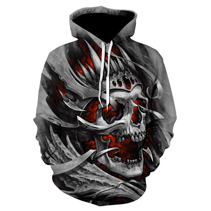 Glistensport™ Halloween 3D Digital Print Loose Men's Hooded Sweatshirt