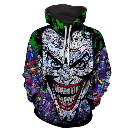 Glistensport™ Halloween 3D Digital Print Loose Men's Hooded Sweatshirt