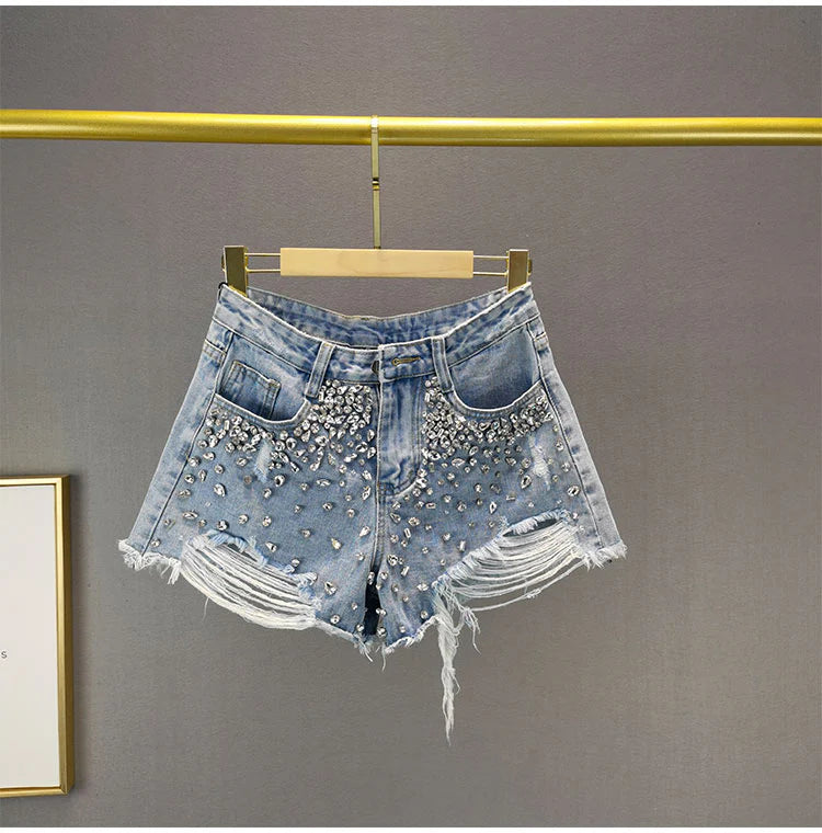 Glistensport Tassel Denim Shorts