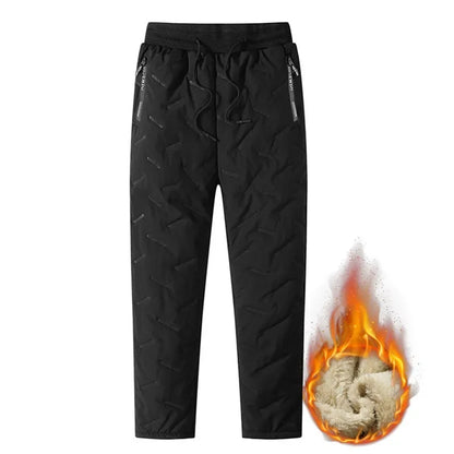Men's Warm Thermal Winter Pants with Zippered Pockets