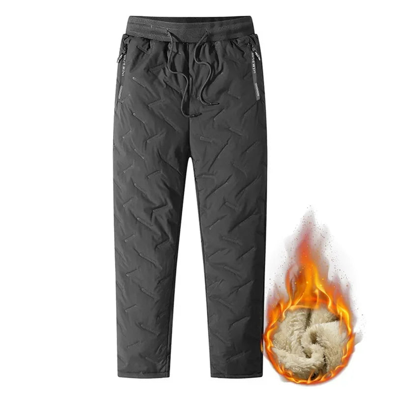 Men's Warm Thermal Winter Pants with Zippered Pockets