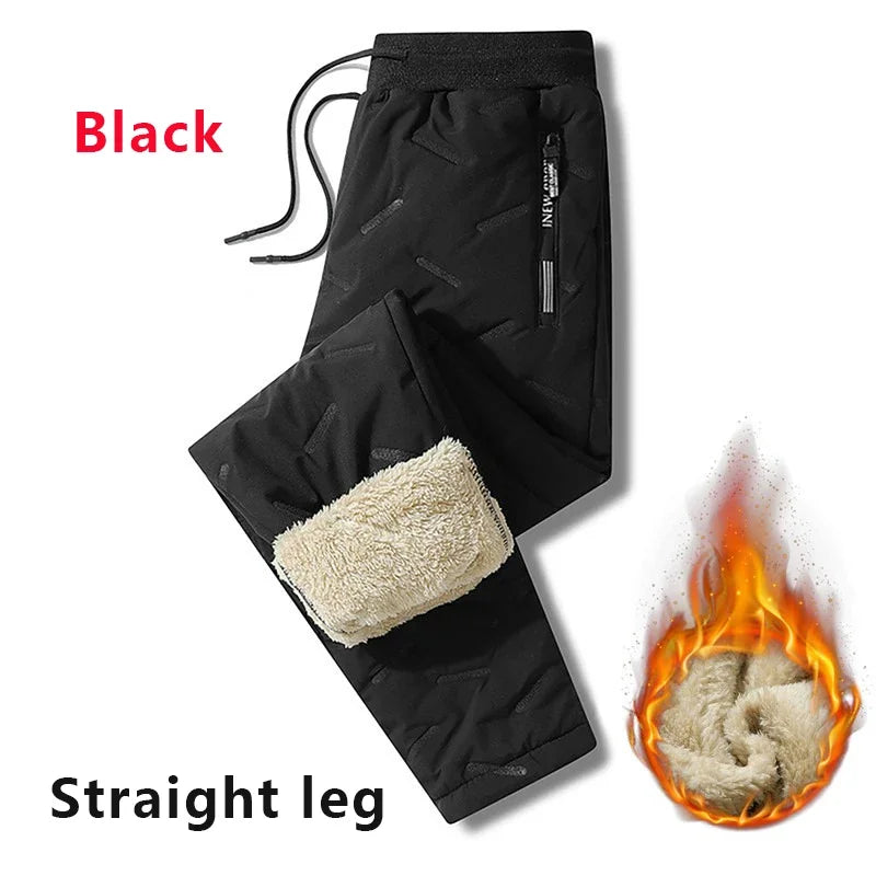 Men's Warm Thermal Winter Pants with Zippered Pockets