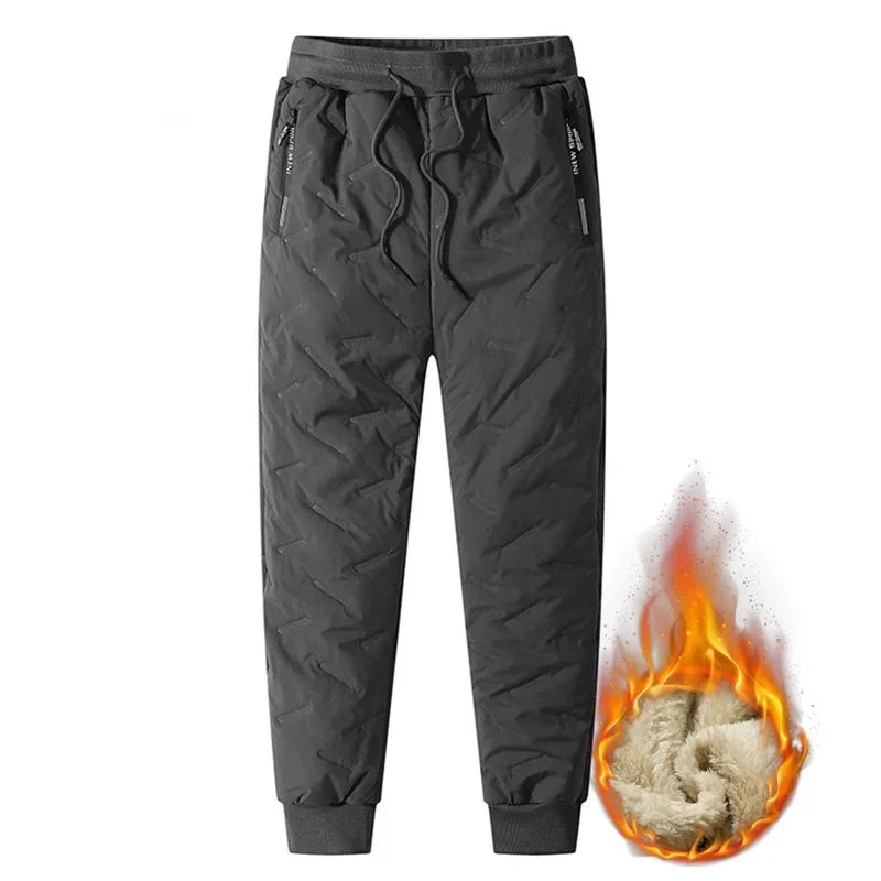 Men's Warm Thermal Winter Pants with Zippered Pockets