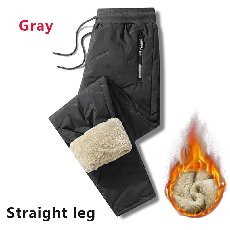 Men's Warm Thermal Winter Pants with Zippered Pockets