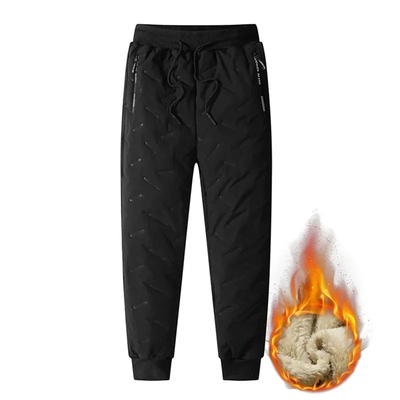 Men's Warm Thermal Winter Pants with Zippered Pockets