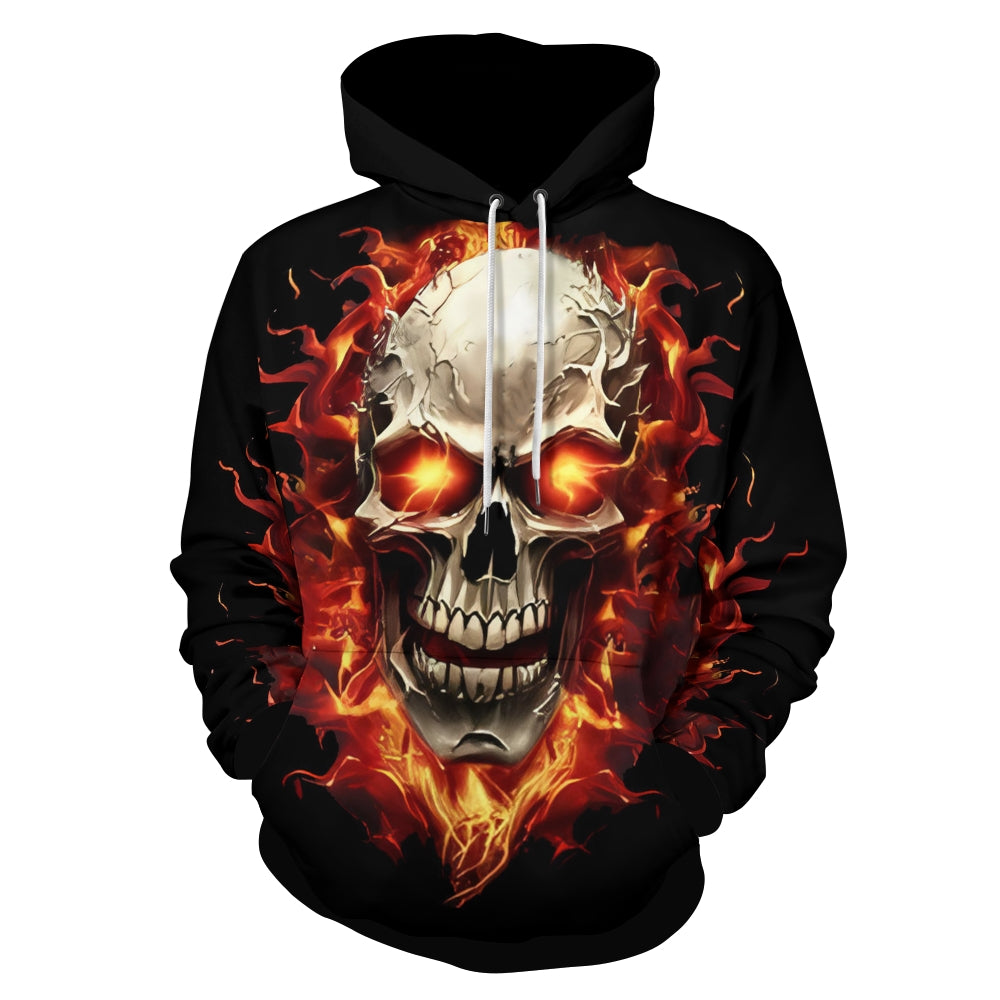 Glistensport™ Halloween 3D Digital Print Loose Men's Hooded Sweatshirt
