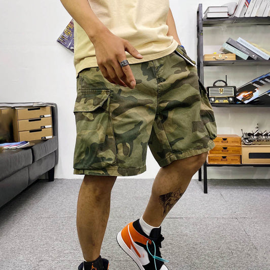 Glistensport Classic Camo Men's Japanese Multi-pocket Design Outdoor Shorts