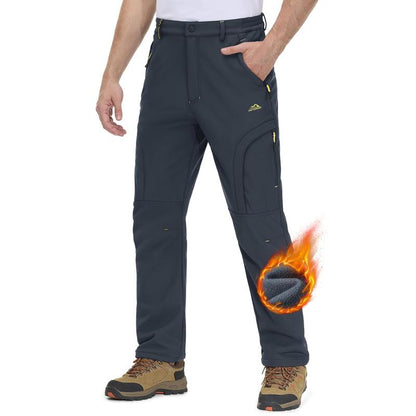 Men's Winter Pants 5 Zip Pockets Snow Ski Pants Fleece Lined Water Resistant Hiking Pants