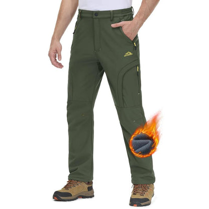 Men's Winter Pants 5 Zip Pockets Snow Ski Pants Fleece Lined Water Resistant Hiking Pants
