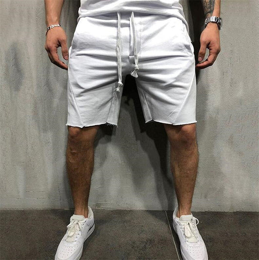 Glistensport Loose Plain Elastic Waist Shorts