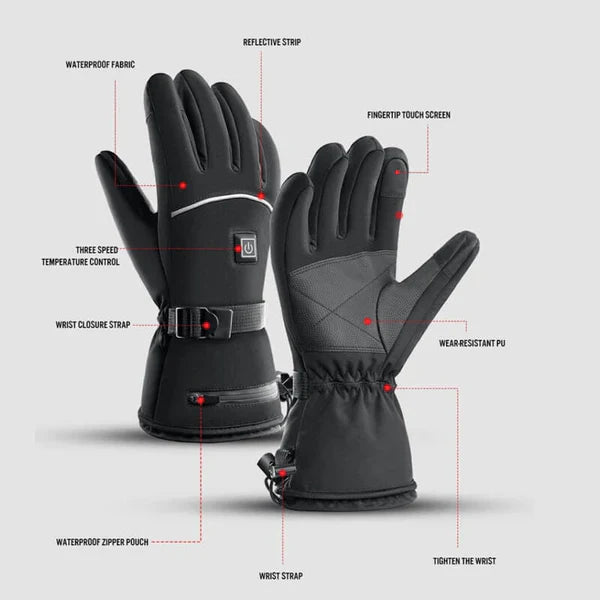 Glistensport™ Leather Rechargeable Heated Gloves