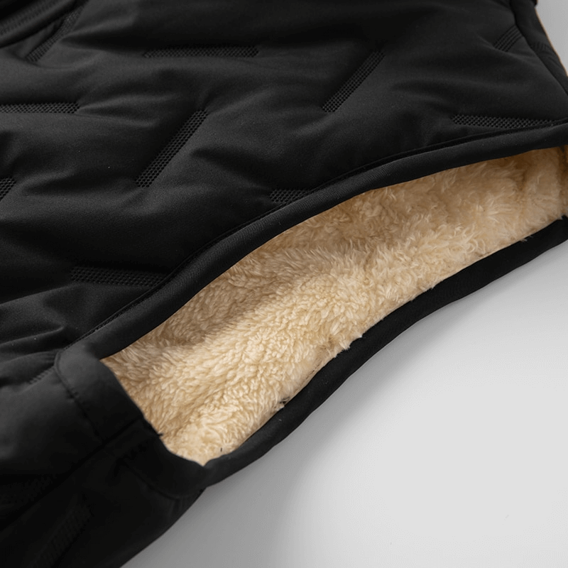 Warm Casual Male Lambswool Vest with Stand Collar